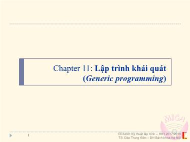 Bài giảng Cơ sở dữ liệu - Bài 11: Lập trình khái quát (Generic programming)