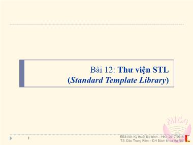 Bài giảng Cơ sở dữ liệu - Bài 12: Thư viện STL (Standard Template Library)