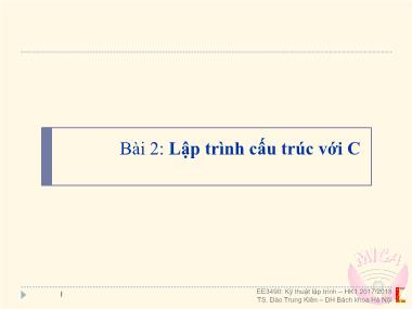 Bài giảng Cơ sở dữ liệu - Bài 2: Lập trình cấu trúc với C