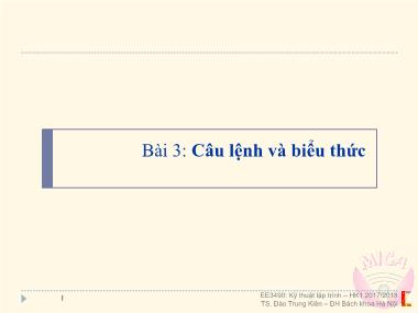 Bài giảng Cơ sở dữ liệu - Bài 3: Câu lệnh và biểu thức