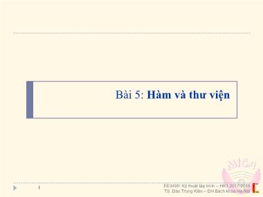 Bài giảng Cơ sở dữ liệu - Bài 5: Hàm và thư viện