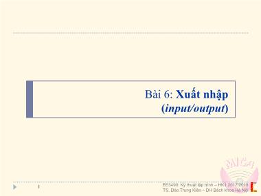 Bài giảng Cơ sở dữ liệu - Bài 6: Xuất nhập (input/output)