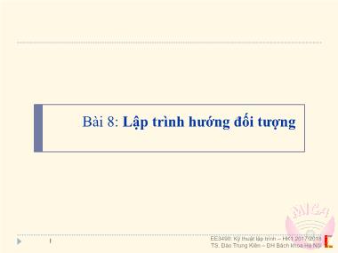 Bài giảng Cơ sở dữ liệu - Bài 8: Lập trình hướng đối tượng