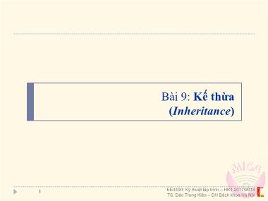 Bài giảng Cơ sở dữ liệu - Bài 9: Kế thừa (Inheritance)