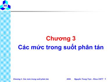 Bài giảng Cơ sở dữ liệu - Chương 3 Các mức trong suốt phân tán - Nguyễn Trung Trực