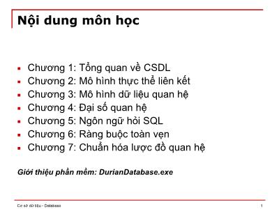 Bài giảng cơ sở dữ liệu - Vũ Duy Linh