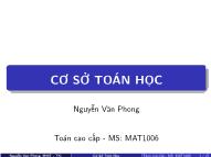 Bài giảng Cơ sở Toán học - Nguyễn Văn Phong