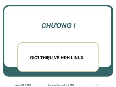 Bài giảng Công nghệ Phần mềm - Chương 1: Giới thiệu về Hệ điều hành Linux