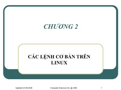 Bài giảng Công nghệ Phần mềm - Chương 2: Các lệnh cơ bản trên Linux