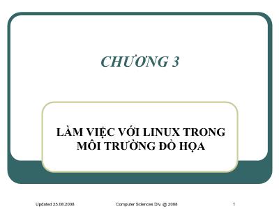 Bài giảng Công nghệ Phần mềm - Chương 3: Làm việc với linux trong môi trường đồ họa