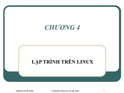 Bài giảng Công nghệ Phần mềm - Chương 4: Lập trình trên Linux