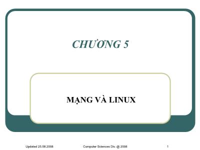 Bài giảng Công nghệ Phần mềm - Chương 5: Mạng và Linux