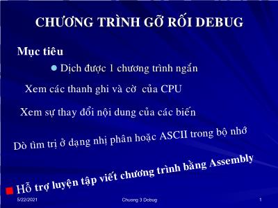 Bài giảng Công nghệ thông tin - Chương 3: Debug