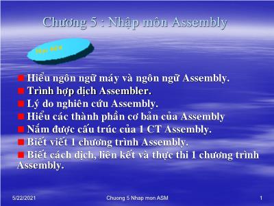 Bài giảng Công nghệ thông tin - Chương 5: Nhập môn Assembly