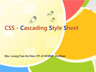 Bài giảng CSS - Lương Trần Hy Hiến