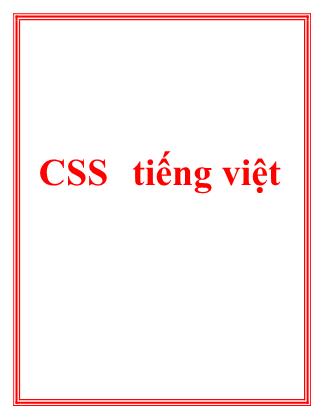 Bài giảng CSS