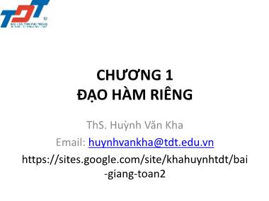 Bài giảng Đạo hàm riêng - Huỳnh Văn Kha