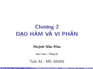 Bài giảng Đạo hàm và vi phân - Huỳnh Văn Kha