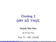 Bài giảng Dãy số thực - Huỳnh Văn Kha