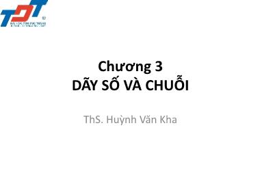 Bài giảng Dãy số và chuỗi