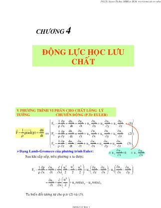 Bài giảng Động lực học lưu chất