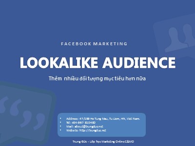 Bài giảng Facebook Marketing - Lookalike audience