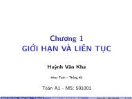 Bài giảng Giới hạn và liên tục