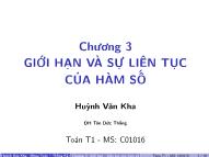 Bài giảng giới hạn và sự liên tục của hàm số