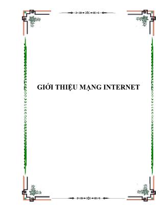 Bài giảng giới thiệu mạng Internet