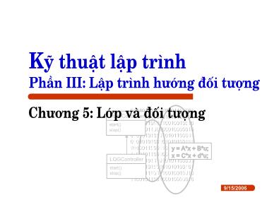 Bài giảng Hệ điều hành - Chương 5: Lớp và đối tượng