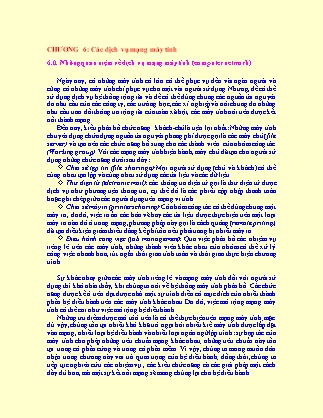 Bài giảng Hệ điều hành - Chương 6: Các dịch vụ mạng máy tính