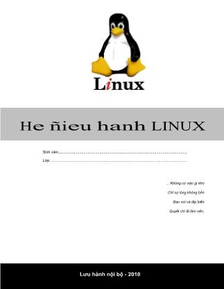 Bài giảng Hệ điều hành Linux - Đào Quốc Phương