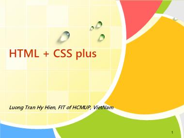 Bài giảng HTML và CSS plus - Lương Trần Hy Hiến