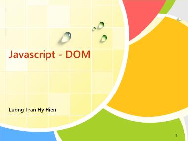 Bài giảng Javascript DOM - Lương Trần Hy Hiến