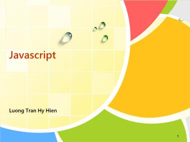 Bài giảng Javascript - Lương Trần Hy Hiến