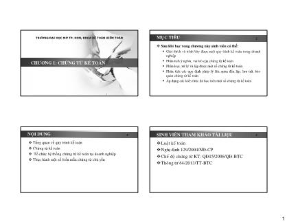 Bài giảng Kế toán tài  chính - Chương 1: Chứng từ kế toán