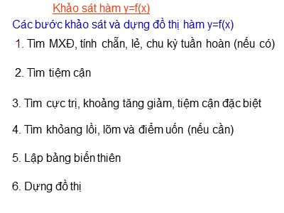 Bài giảng Khảo sát hàm y=f(x)