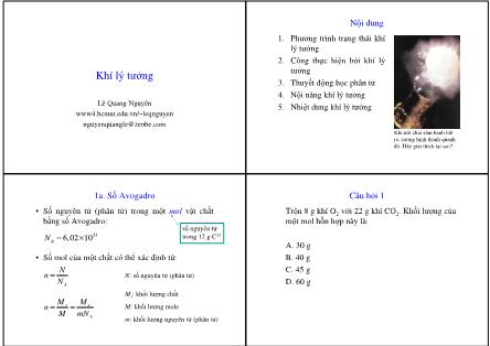 Bài giảng Khí lí tưởng - Lê Quang Nguyên