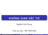 Bài giảng Không gian Vecto - Nguyễn Văn Phong