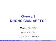 Bài giảng Không gian Vector