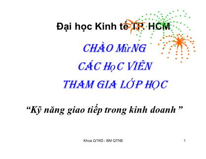 Bài giảng kĩ năng giao tiếp trong kinh doanh - Chương 5: Thông điệp