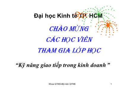 Bài giảng kĩ năng giao tiếp trong kinh doanh - Chương 6: Phản hồi