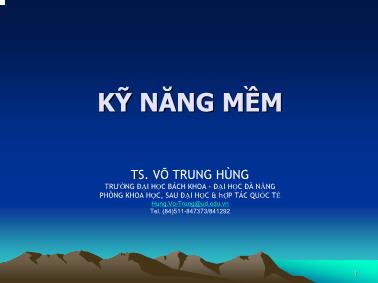 Bài giảng kĩ năng mềm - Võ Trung Hùng