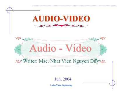 Bài giảng Kĩ thuật audio video