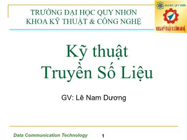 Bài giảng Kĩ thuật truyền số liệu - Lê Nam Dương