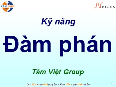 Bài giảng Kỹ năng đàm phán  - Tâm Việt