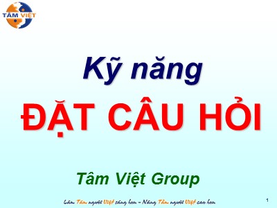 Bài giảng Kỹ năng đặt câu hỏi