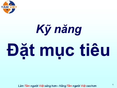 Bài giảng Kỹ năng đặt mục tiêu