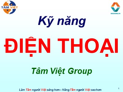 Bài giảng Kỹ năng điện thoại