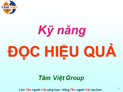 Bài giảng Kỹ năng đọc hiệu quả